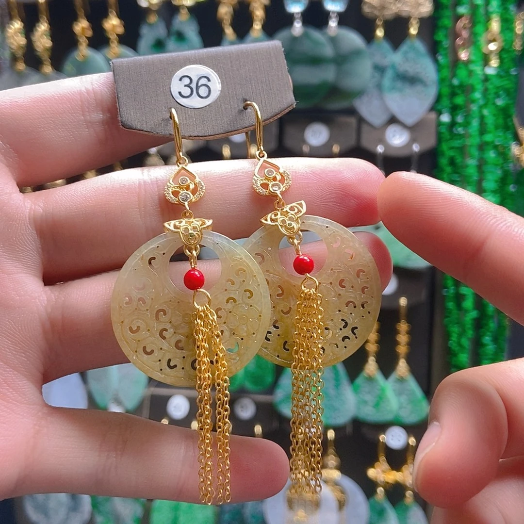 翡翠未镶嵌耳饰翡翠