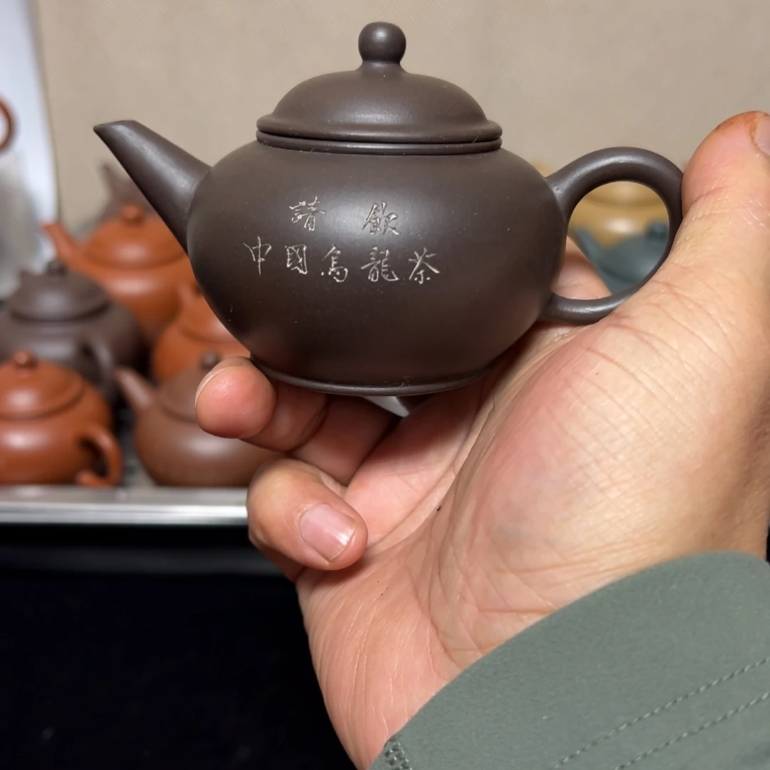 紫砂茶壶飛130cc张梅云黑水平