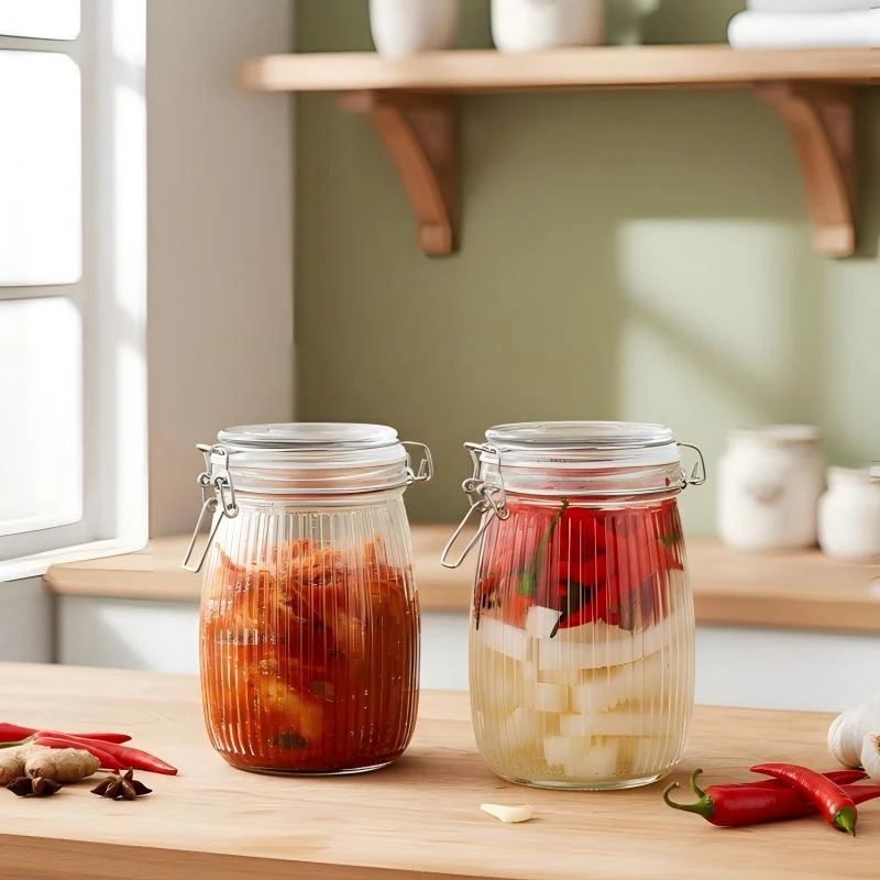 （1000ml两只装）加厚无铅玻璃腊八蒜泡菜罐零食坚果玻璃收纳罐