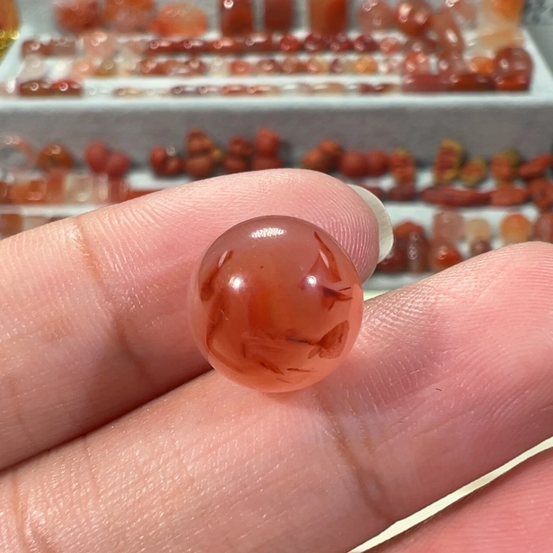 温***姐南红玛瑙川料未镶嵌单珠11+
