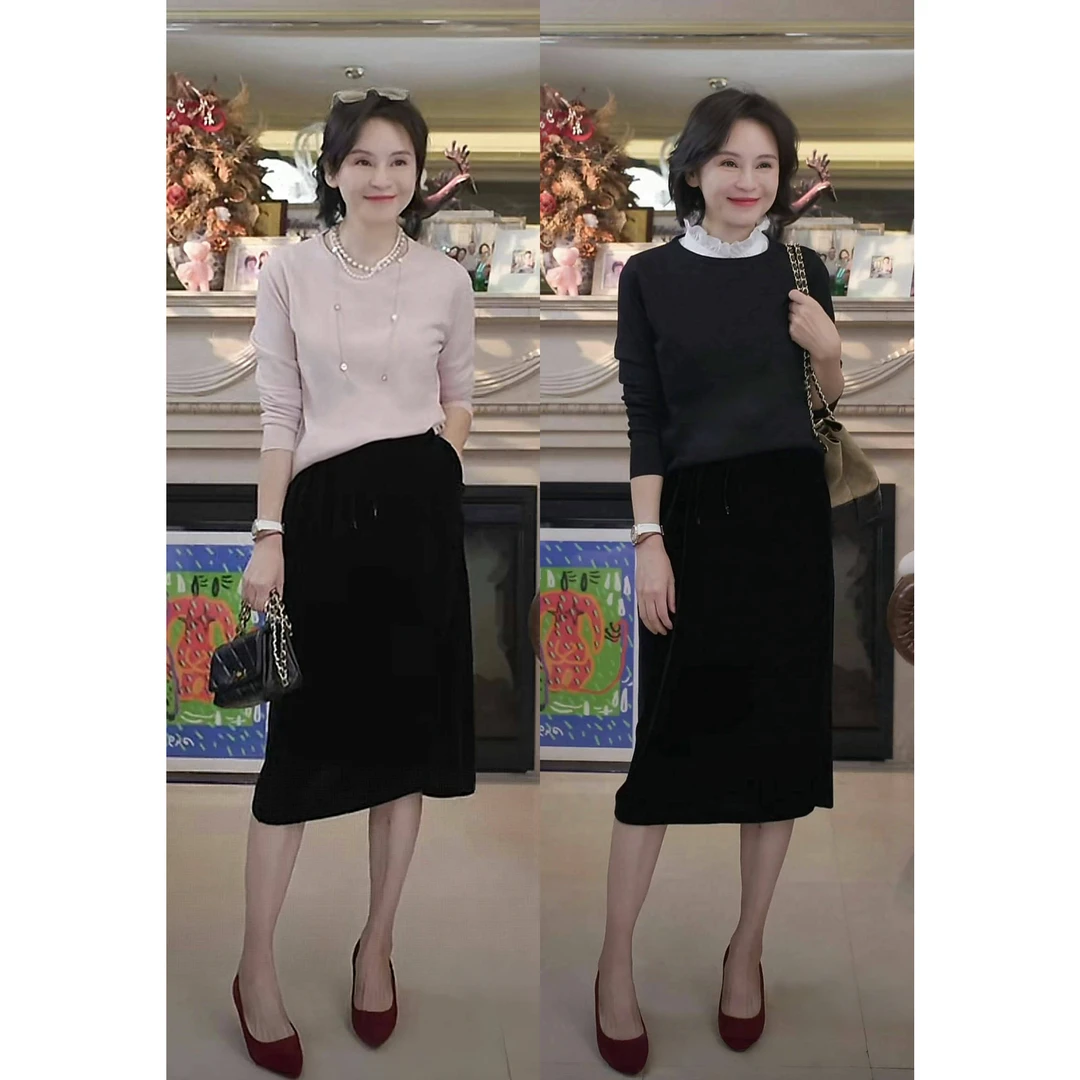 我是摩羯黑标cariaggi打底意大利美利奴羊毛金银丝Stoll机秋毛衫