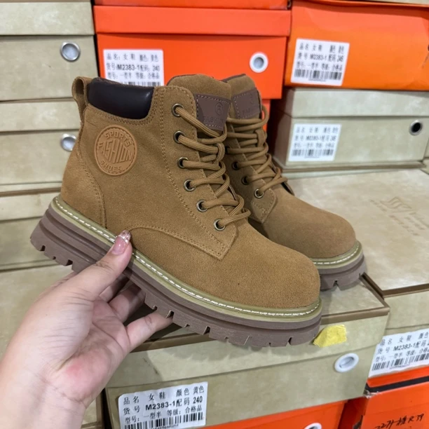 君君加绒大黄靴跟高5厘米m2383-1