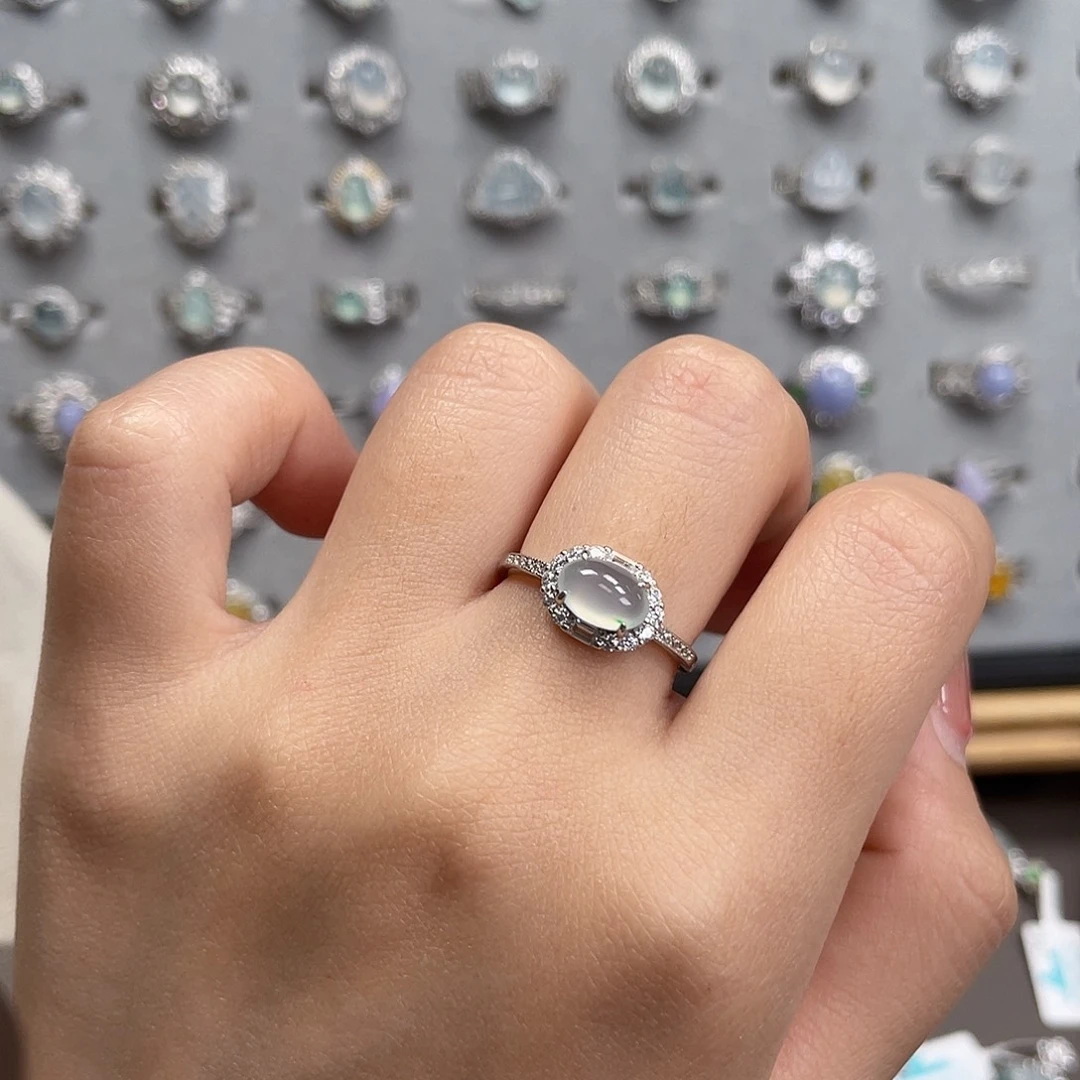 翡翠银S925镶嵌戒指