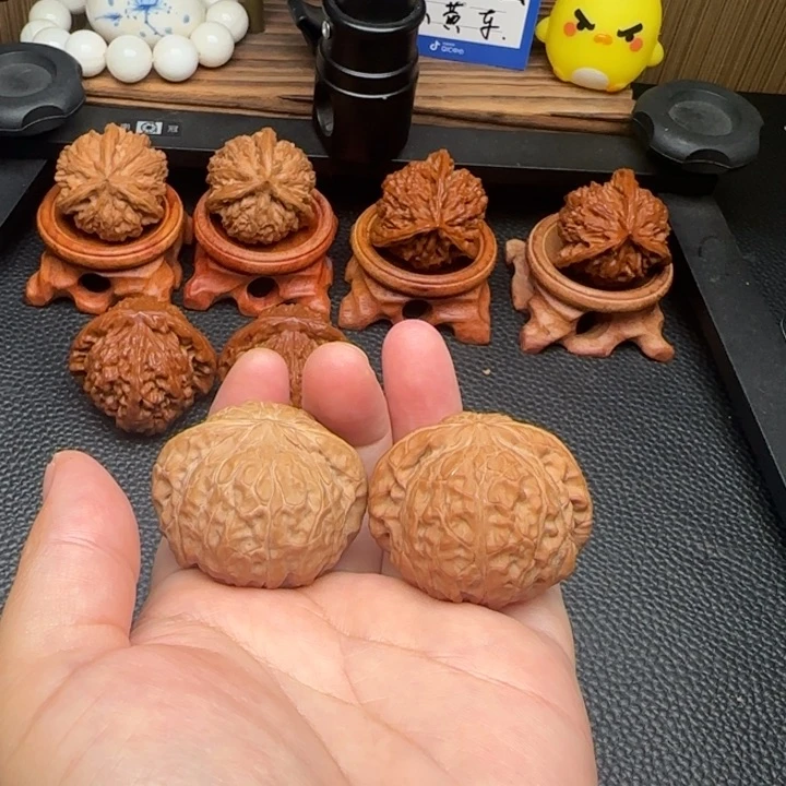 文玩核桃把件南瓜墩，全品无修，精品配对