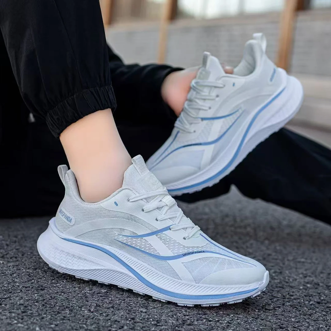 新款时尚休闲百搭情侣透气跑步爆米花轻便飞织慢跑鞋996