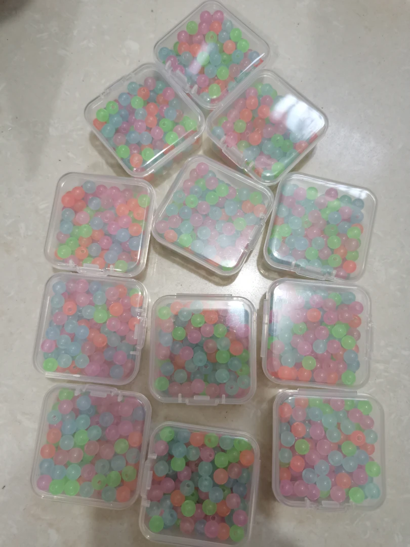 6mm夜光珠有孔混色散珠diy材料配件