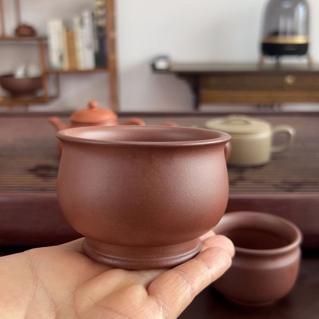 紫砂茶壶羊角山紫泥170毫升