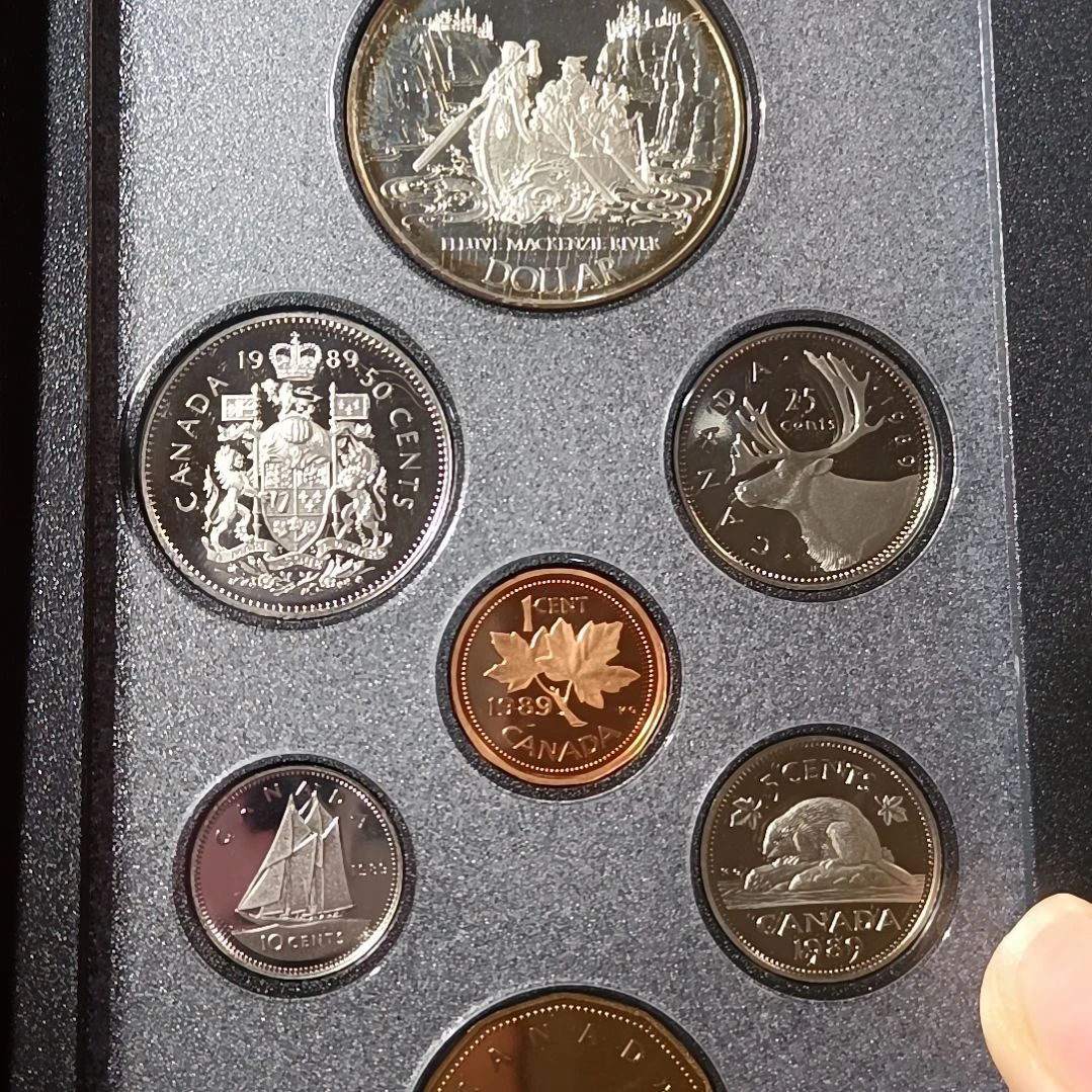 普通金属币1989年加拿大精制币套币伊丽莎白
