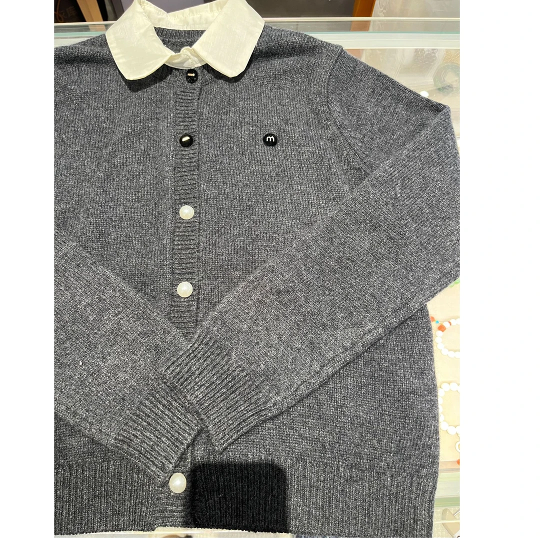 春季长袖保暖毛针织衫黑色小香风休闲毛衣上衣【温柔日落】