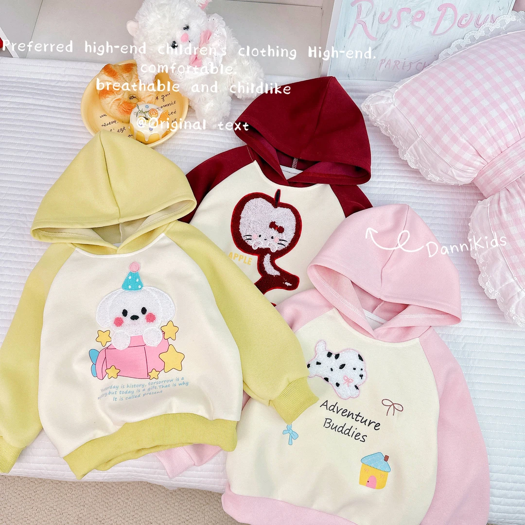 「Dannirabbit」【萌趣卡通】秋款&可爱狗狗猫咪女童卫衣【G-6936】