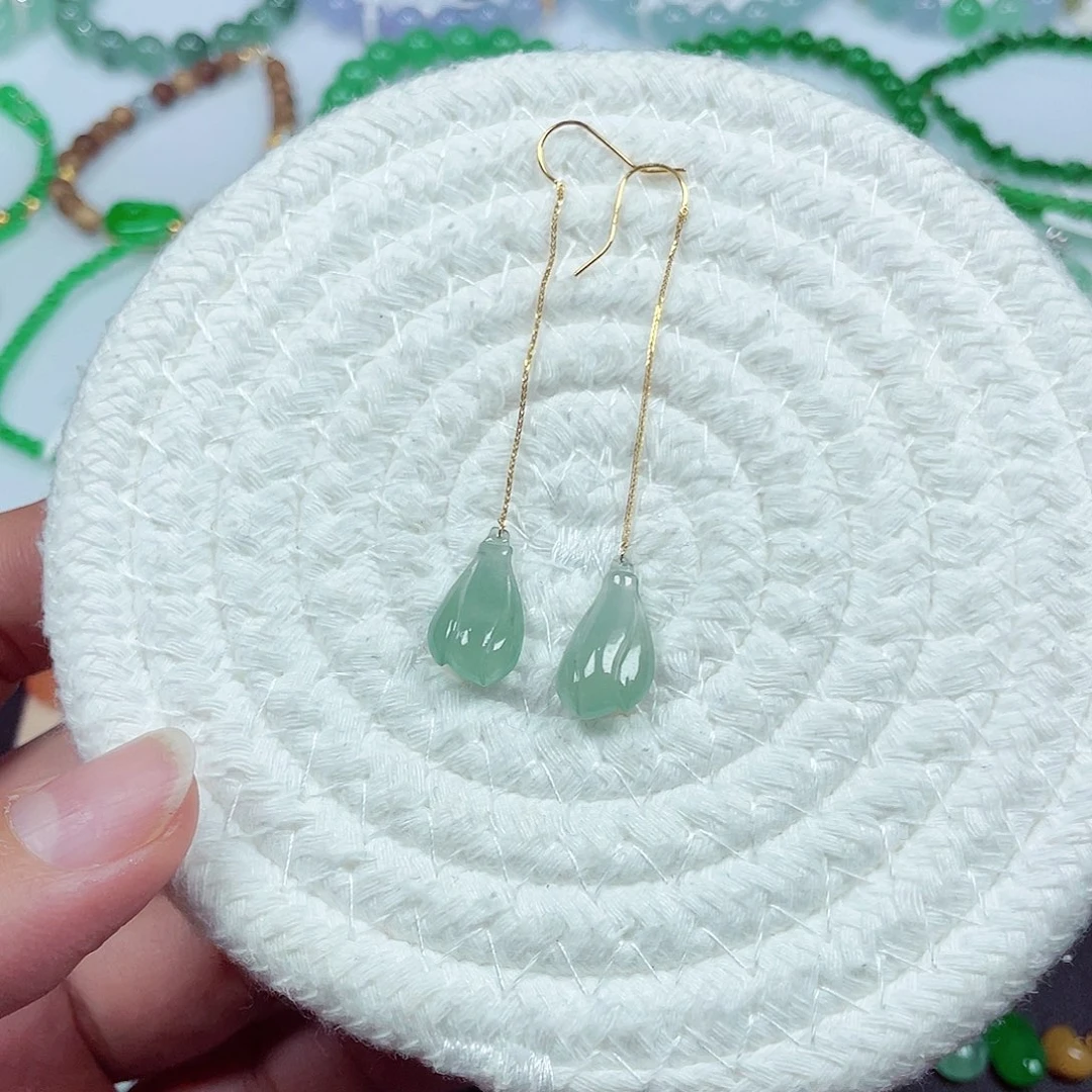 翡翠18K金镶嵌手链天然缅甸翡翠A货卡13