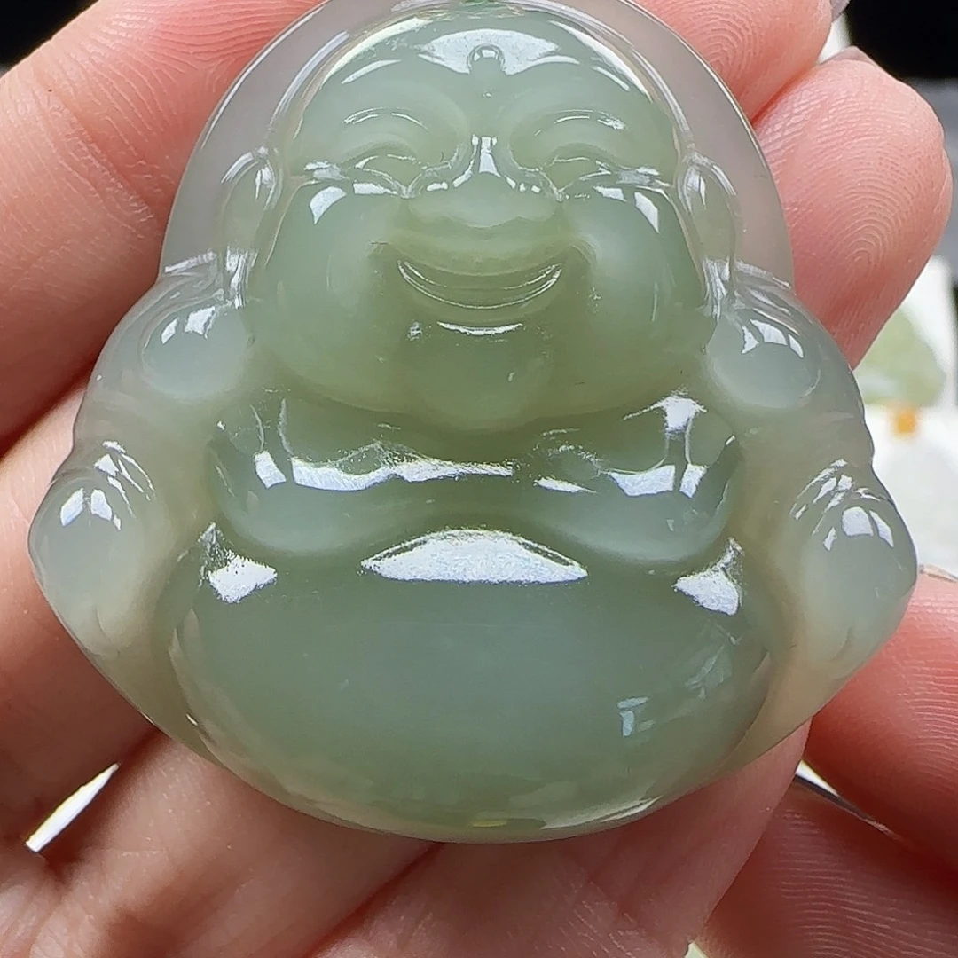 吊坠(赠链)18K金镶嵌和田玉