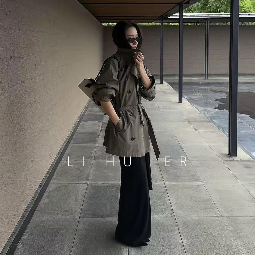 LiHuiEr李慧儿【北海道沉雾】2025早秋款轻奢长款风衣外套Y03-1