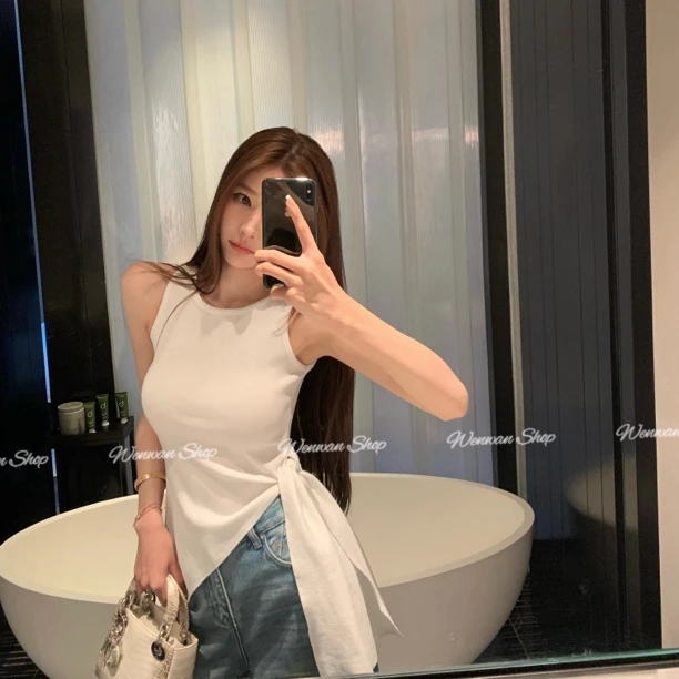 【大姐姐】2色！针织绑带吊带背心女辣妹修身百搭纯色背心