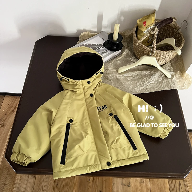 郝叔童品秋冬上新潮流男童加绒夹棉外套2024时尚洋气韩版HN4409