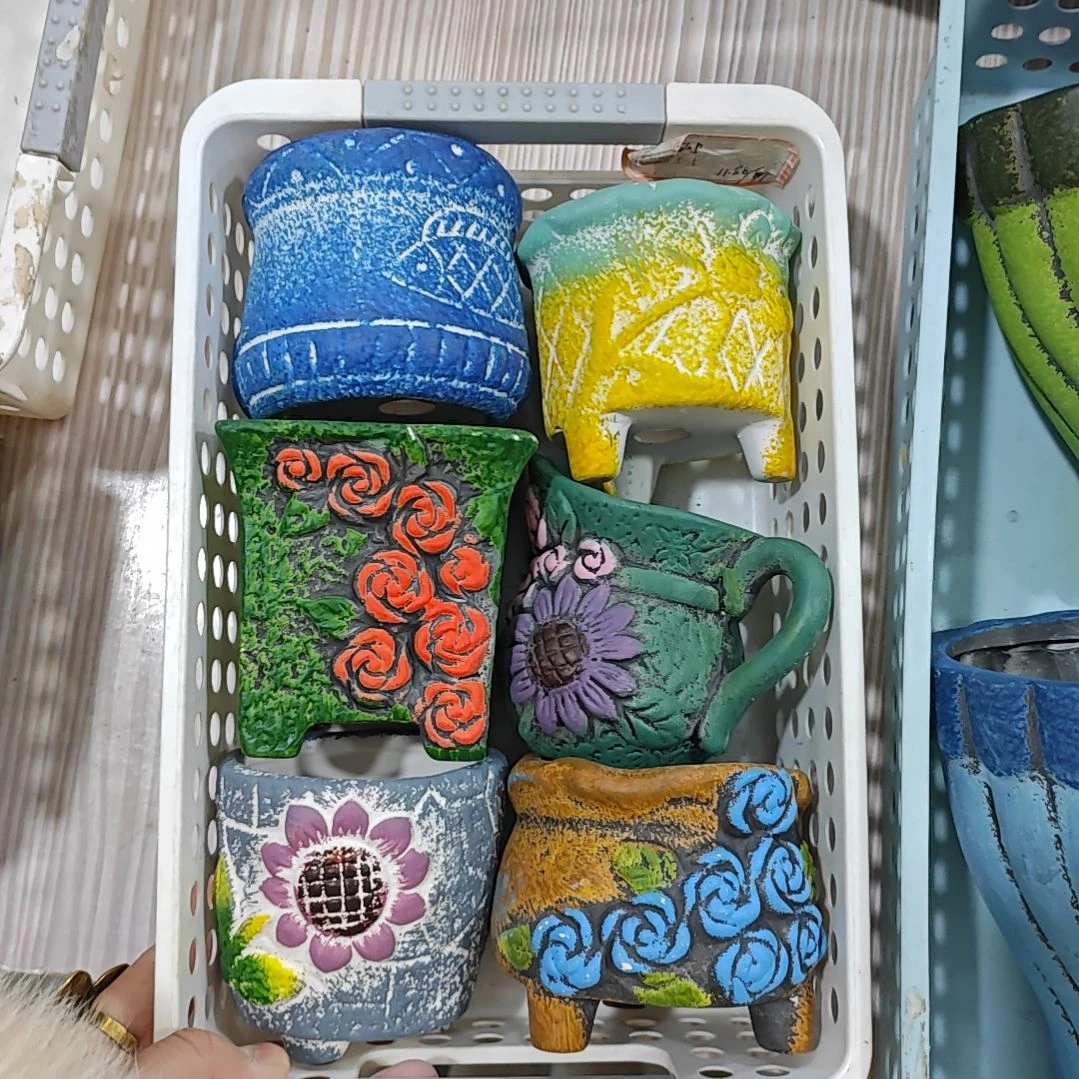 红陶吸水透气的白陶花盆凑满12发货