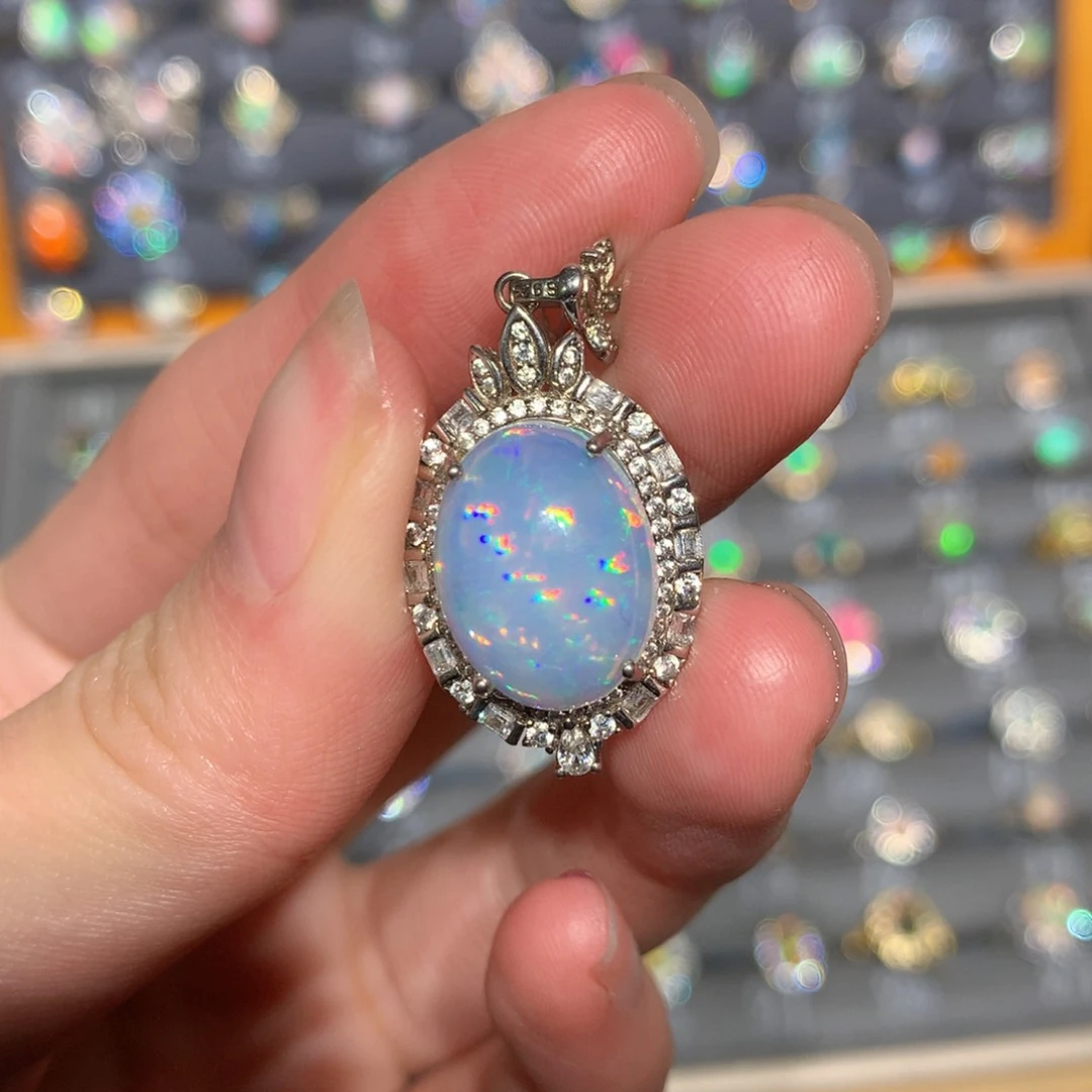 银S925镶嵌欧泊吊坠t