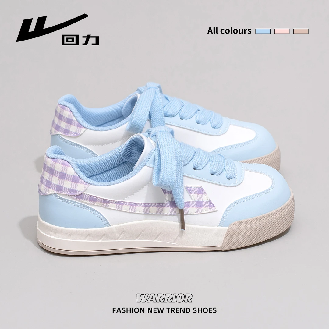 回力运动风休闲板鞋女2025爆款秋季新款小众百搭小白厚底德训鞋子