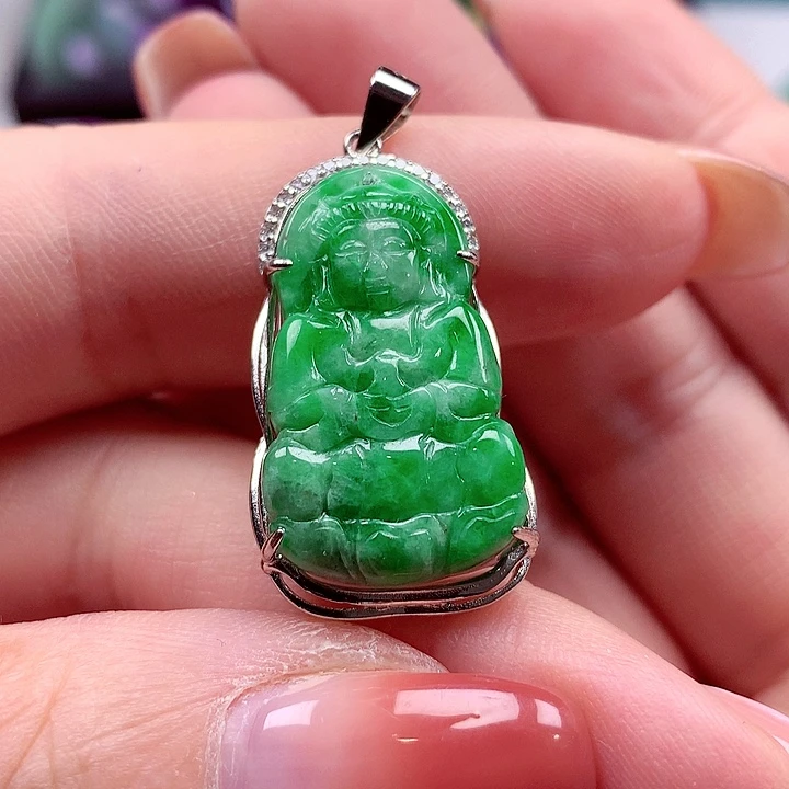 翡翠银S925镶嵌颈饰翡翠