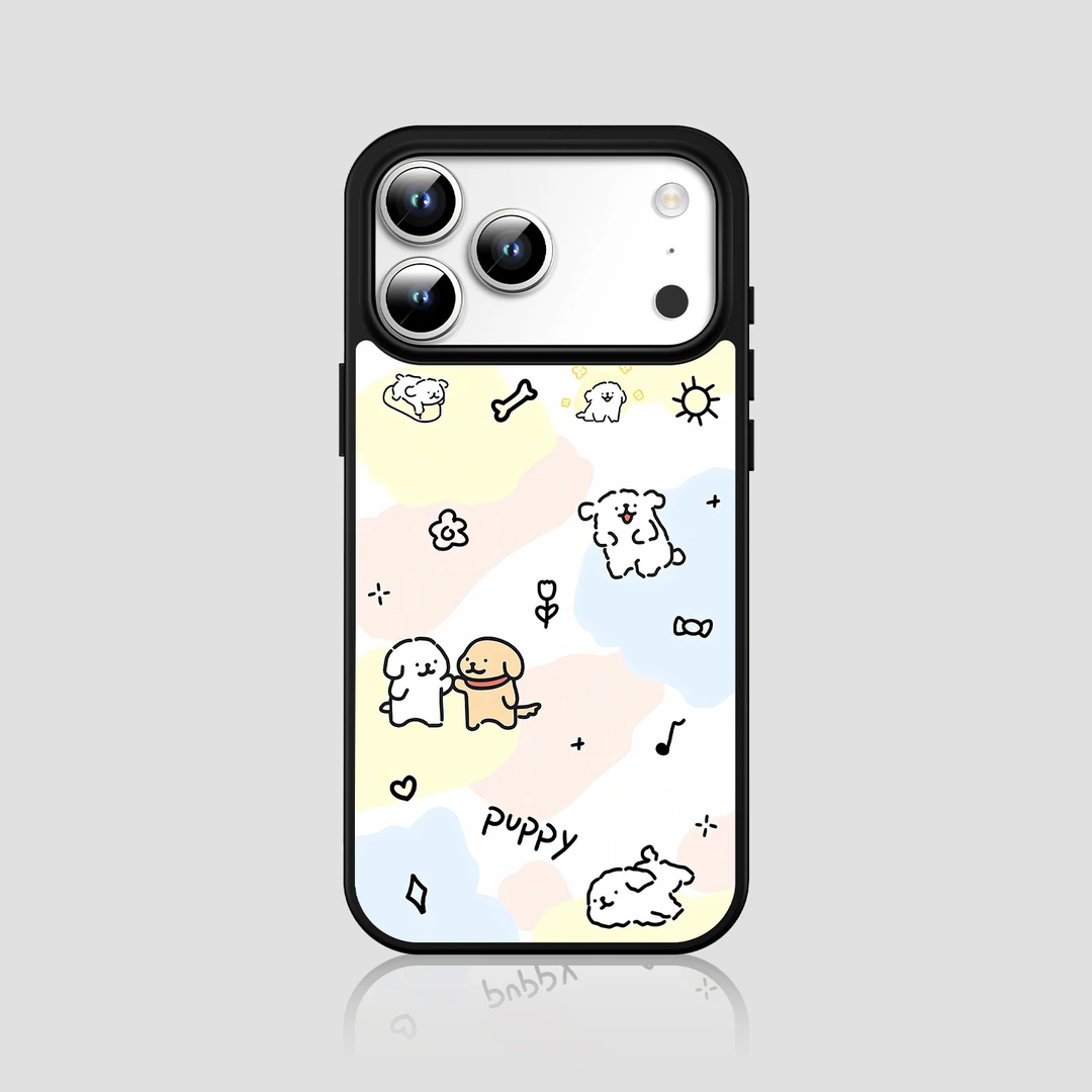 线条小狗手机壳适用iPhone17pro/16pro苹果13手机壳14pro防摔壳