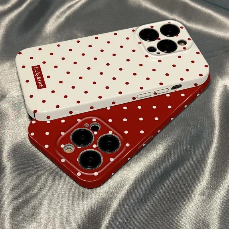 复古简约波点精孔软壳菲林手机壳适用苹果华为OPPO小米VIVO