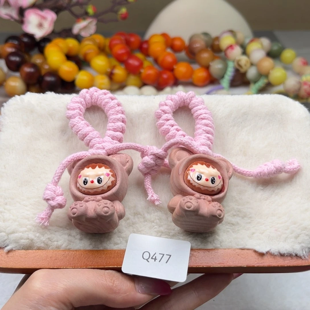 白玉菩提吊坠通货wq477血柏拉布布挂件随机一个