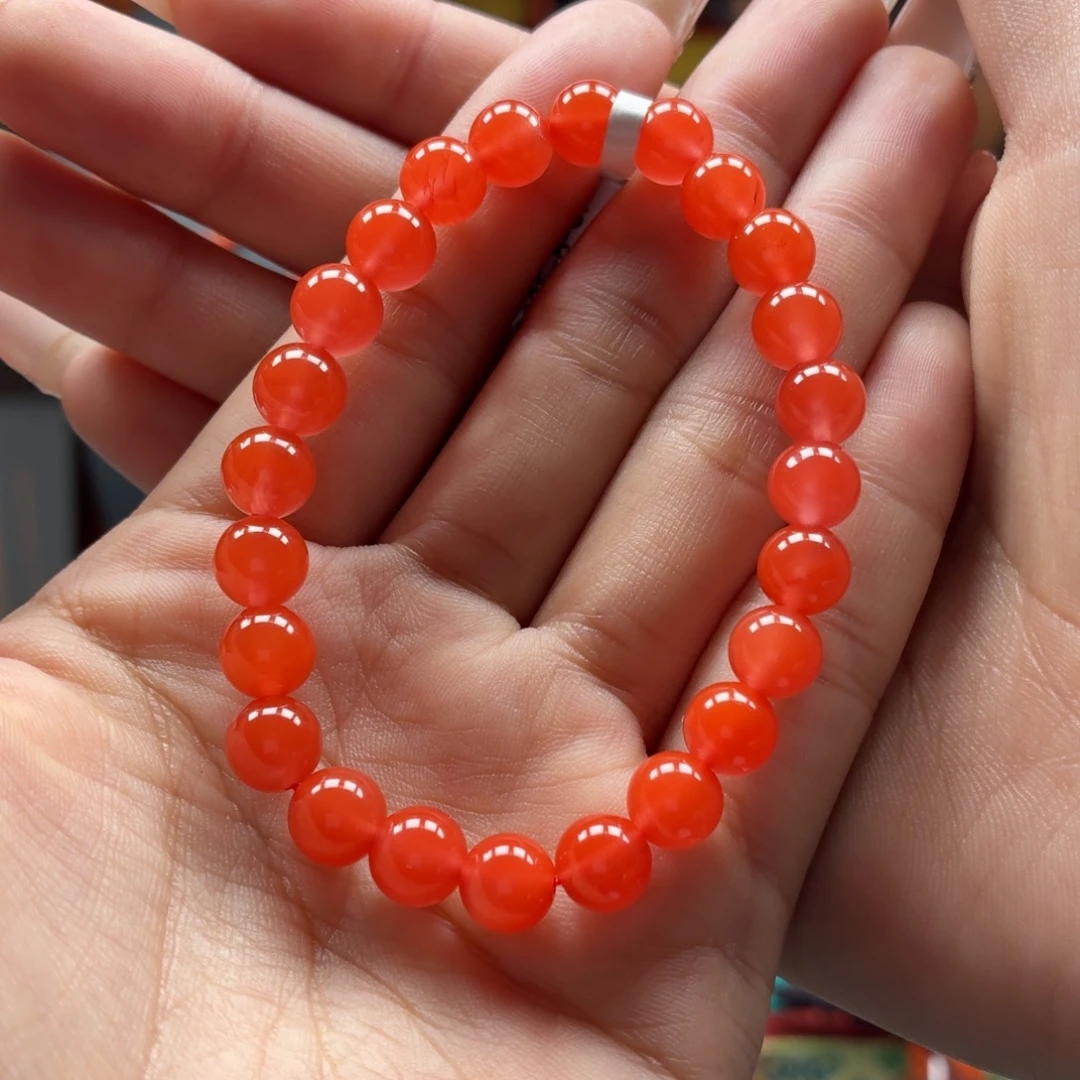 南红玛瑙未镶嵌手串原矿保山南红杨柳手串卡7+