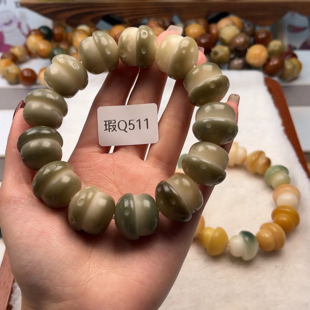 菩提根/象牙果手串用****020mm瑕蘑菇一串q511
