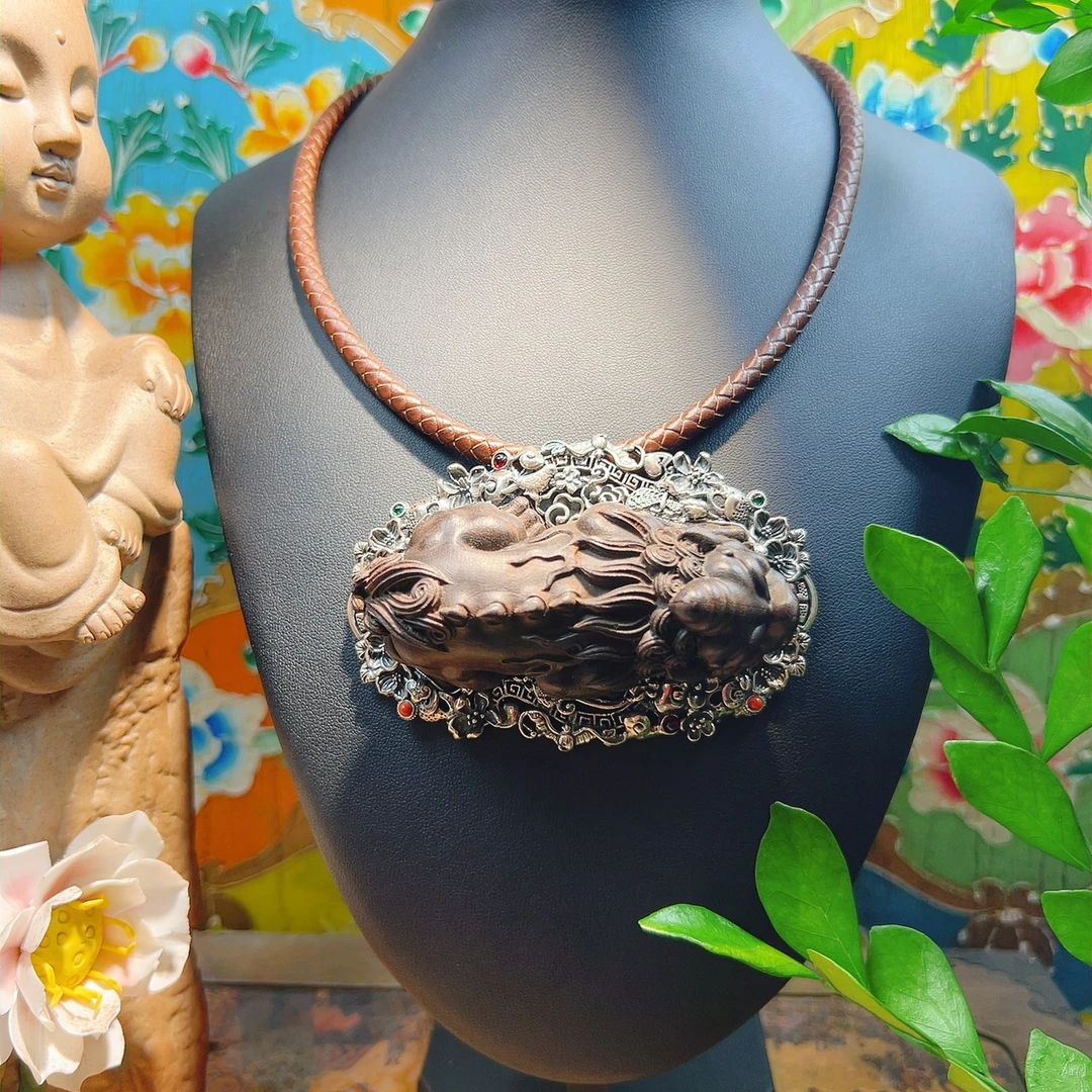 925银银制品 锦钰原创手工设计古风貔貅吊坠