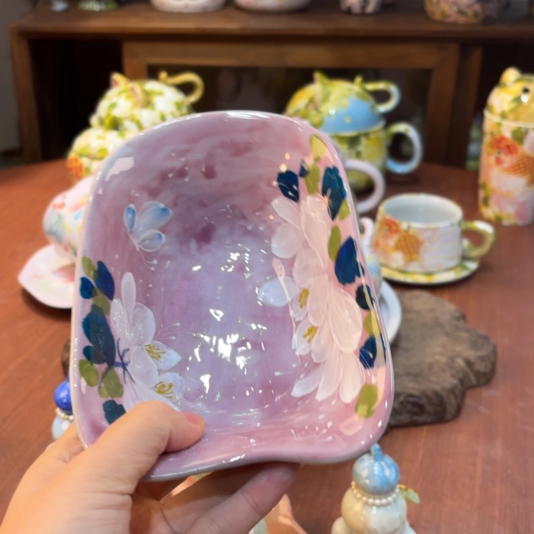 瓷片景德镇手绘高温釉下彩陶瓷茶具