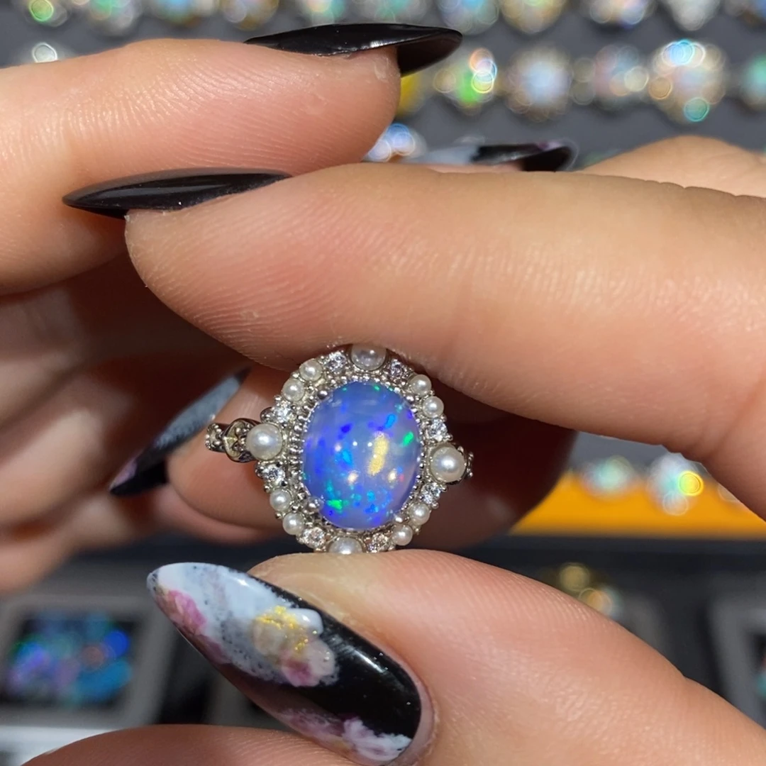 欧泊银S925镶嵌戒指