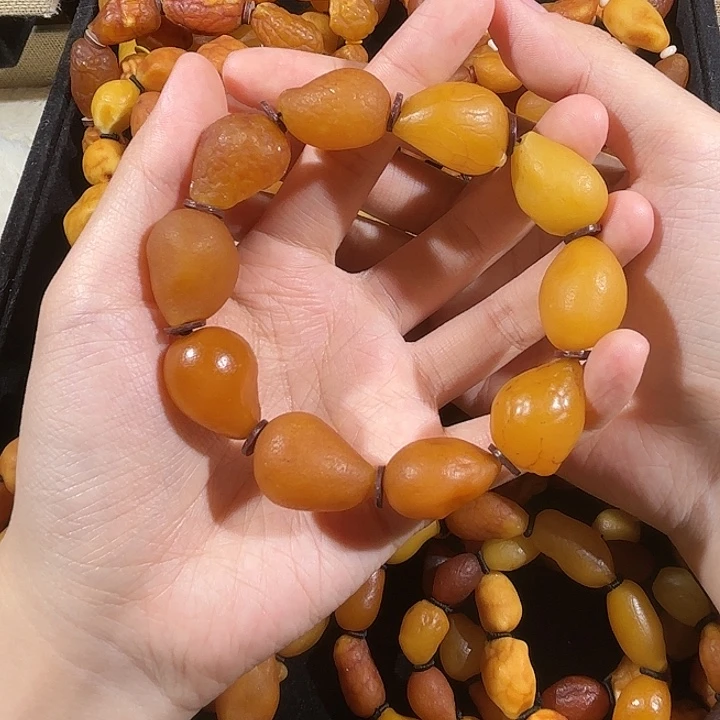 琥珀未镶嵌手链蜜蜡海漂手串