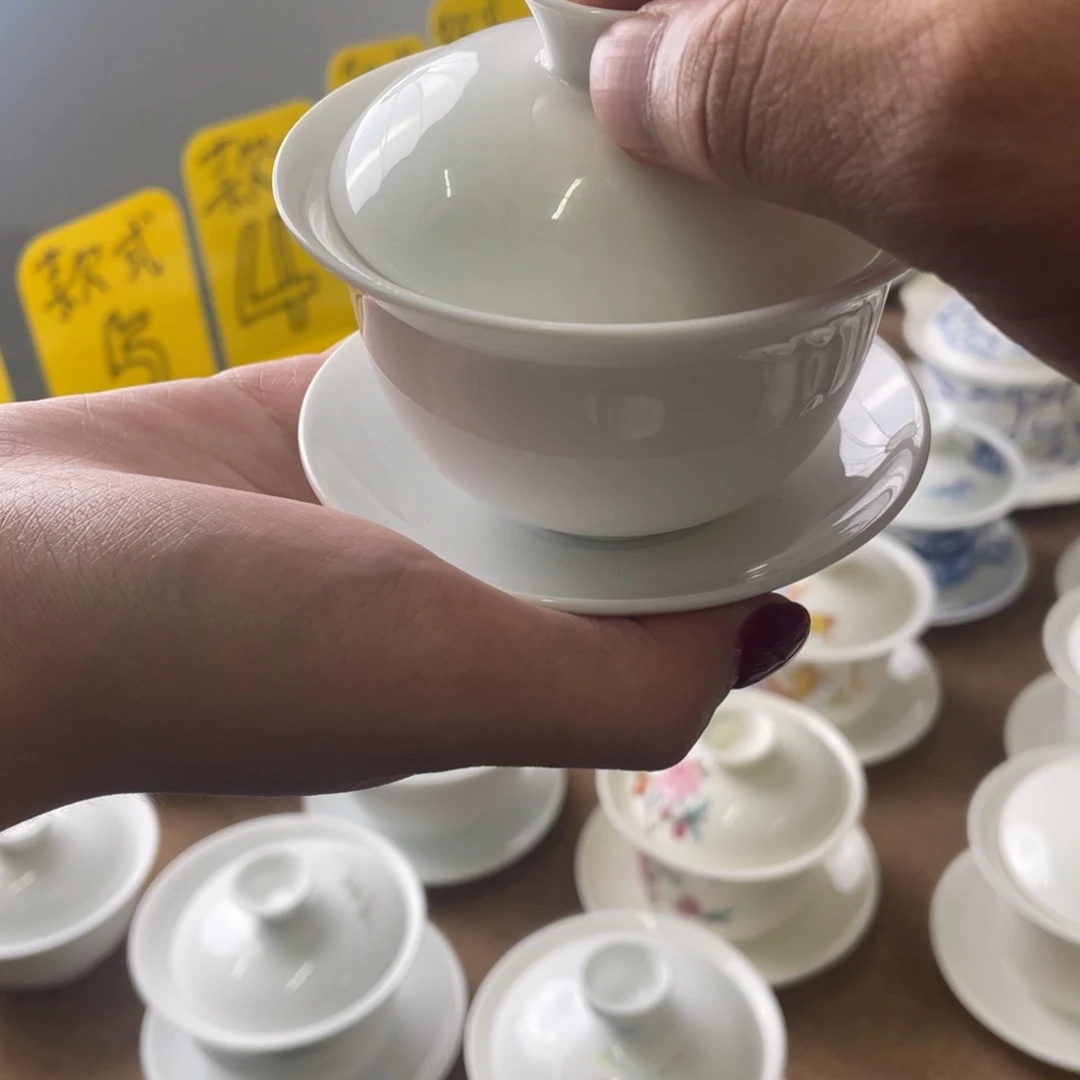 瓷片精品茶具盖碗12345689990