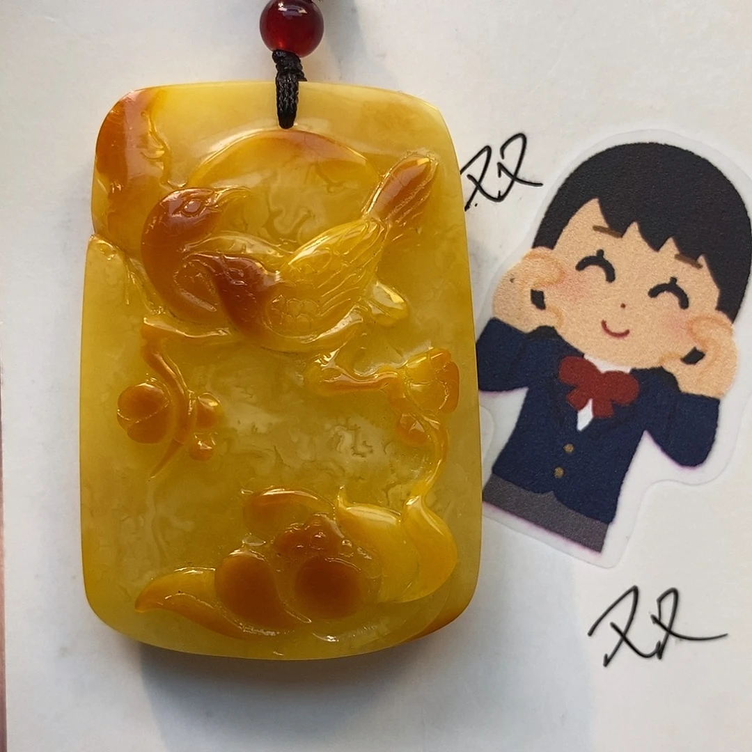 未镶嵌定制琥珀喜上眉梢