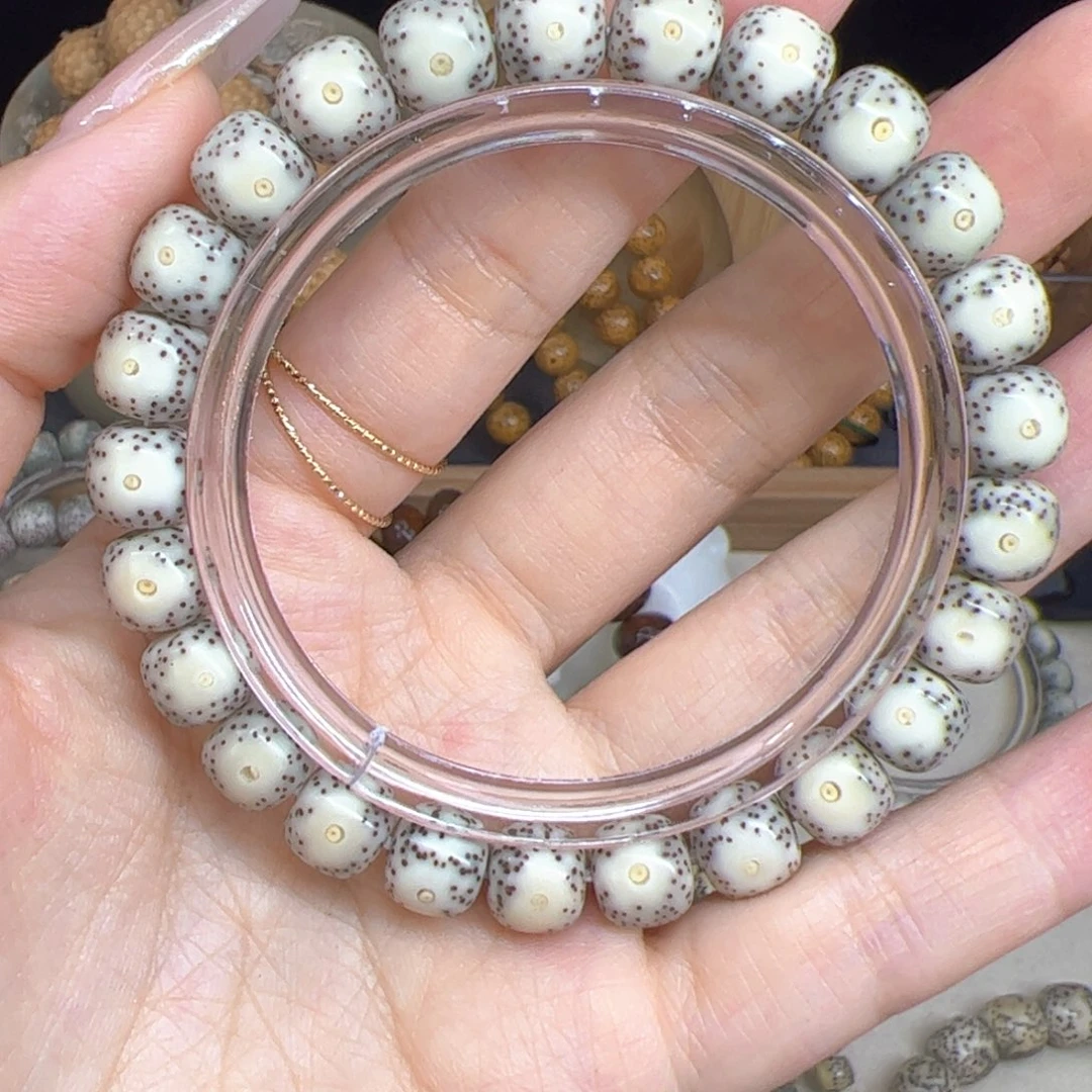 星月菩提手串同枝果骨瓷白黄金瞳