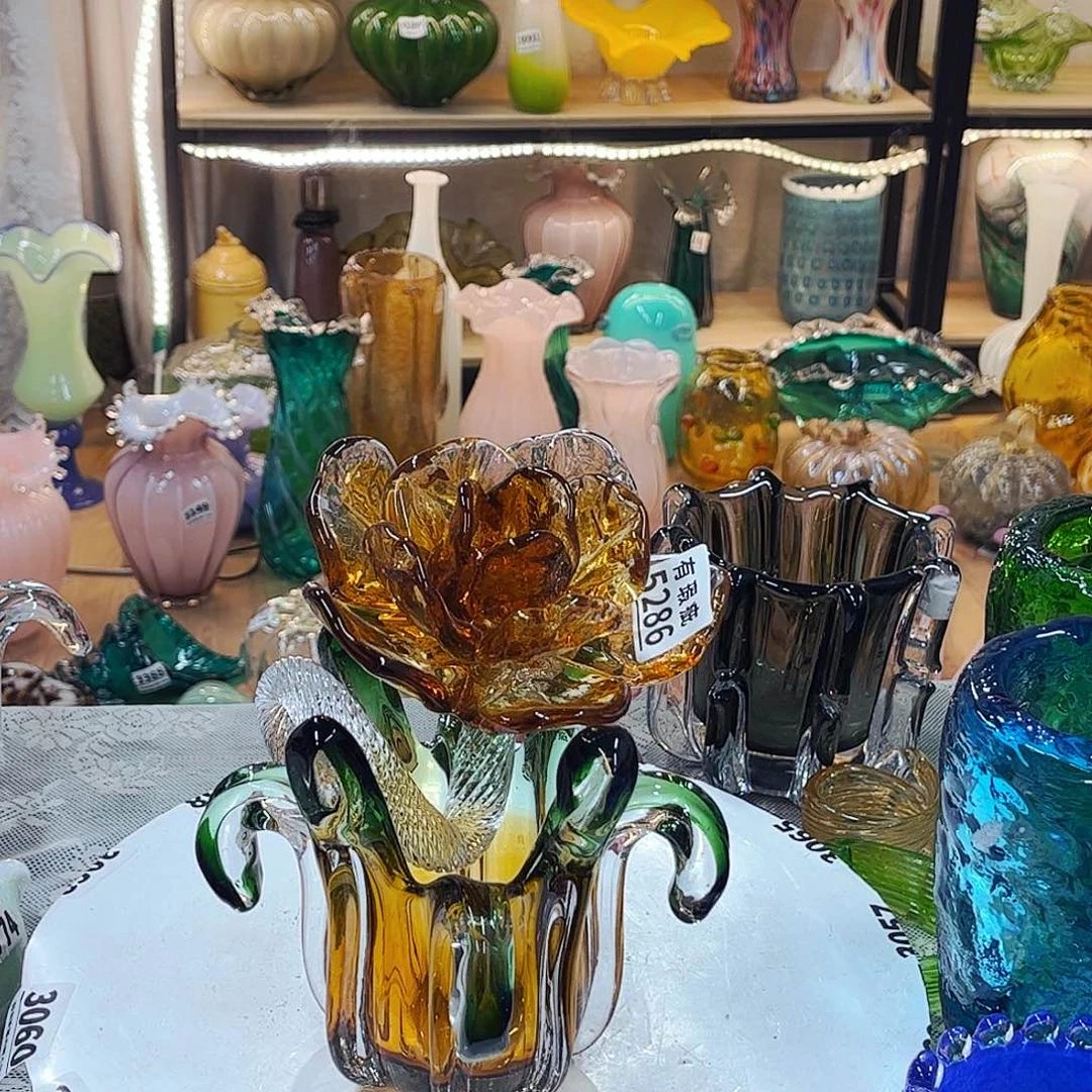 1瑕花1烛台瓶 家悦琉璃工艺品