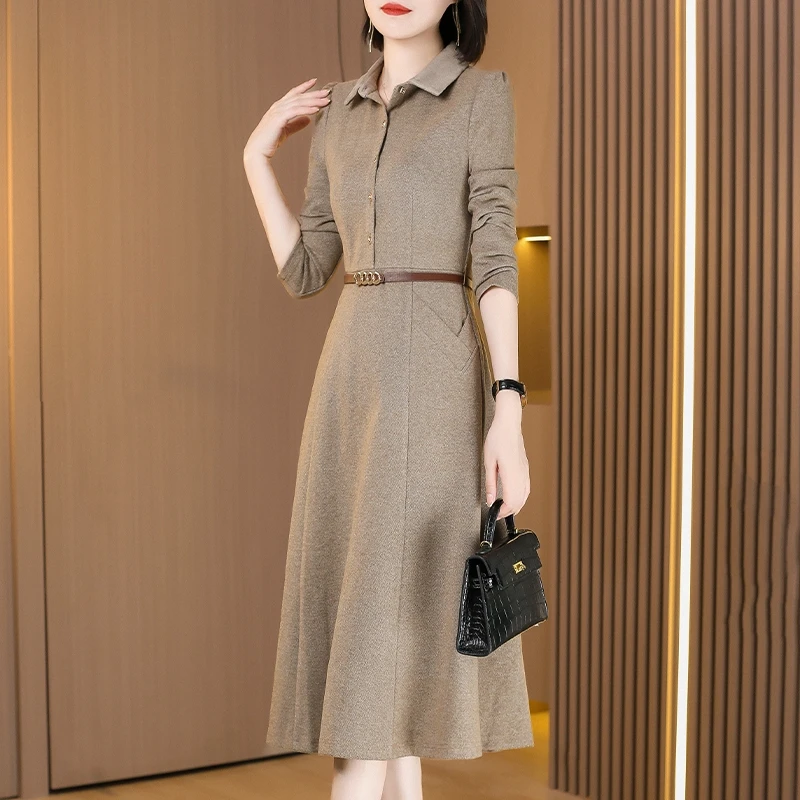 十三行女装爆款连衣裙长袖高档春秋款2025新款旗袍气质高级感品牌