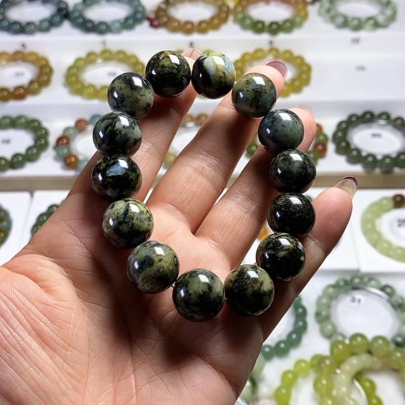 【闪购商品】未镶嵌岫玉手链阿*卡16，有皮坑