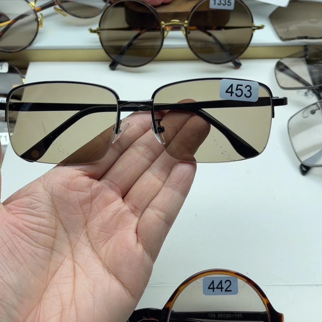 茶水晶半框眼镜 453