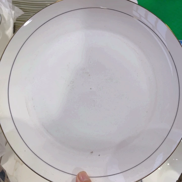 瓷片金镶玉十寸大盘一个微瑕