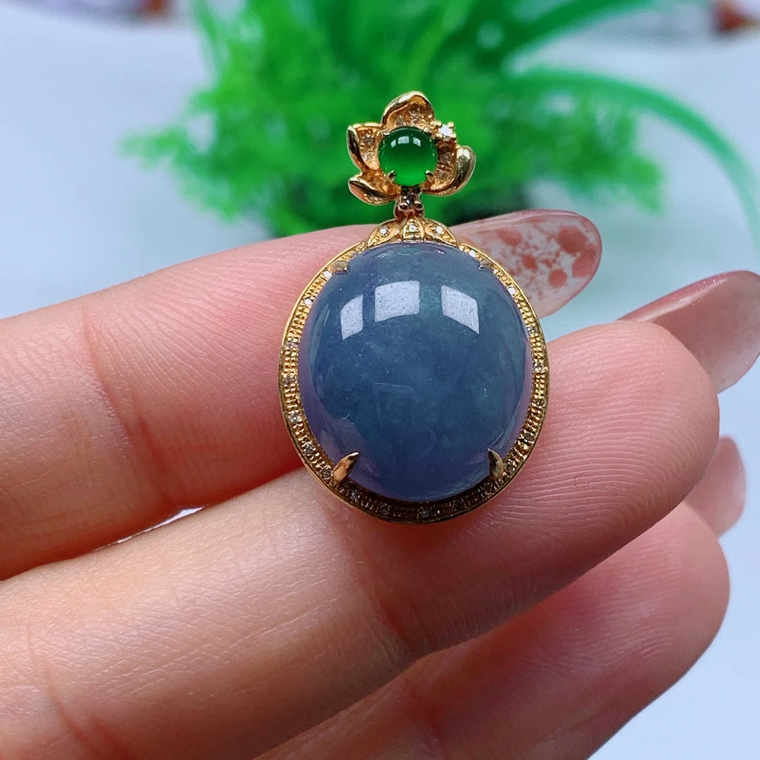 缅甸天然A货翡翠，妖紫蛋面 编号207/1213尺寸 26.5-16..9-7.8