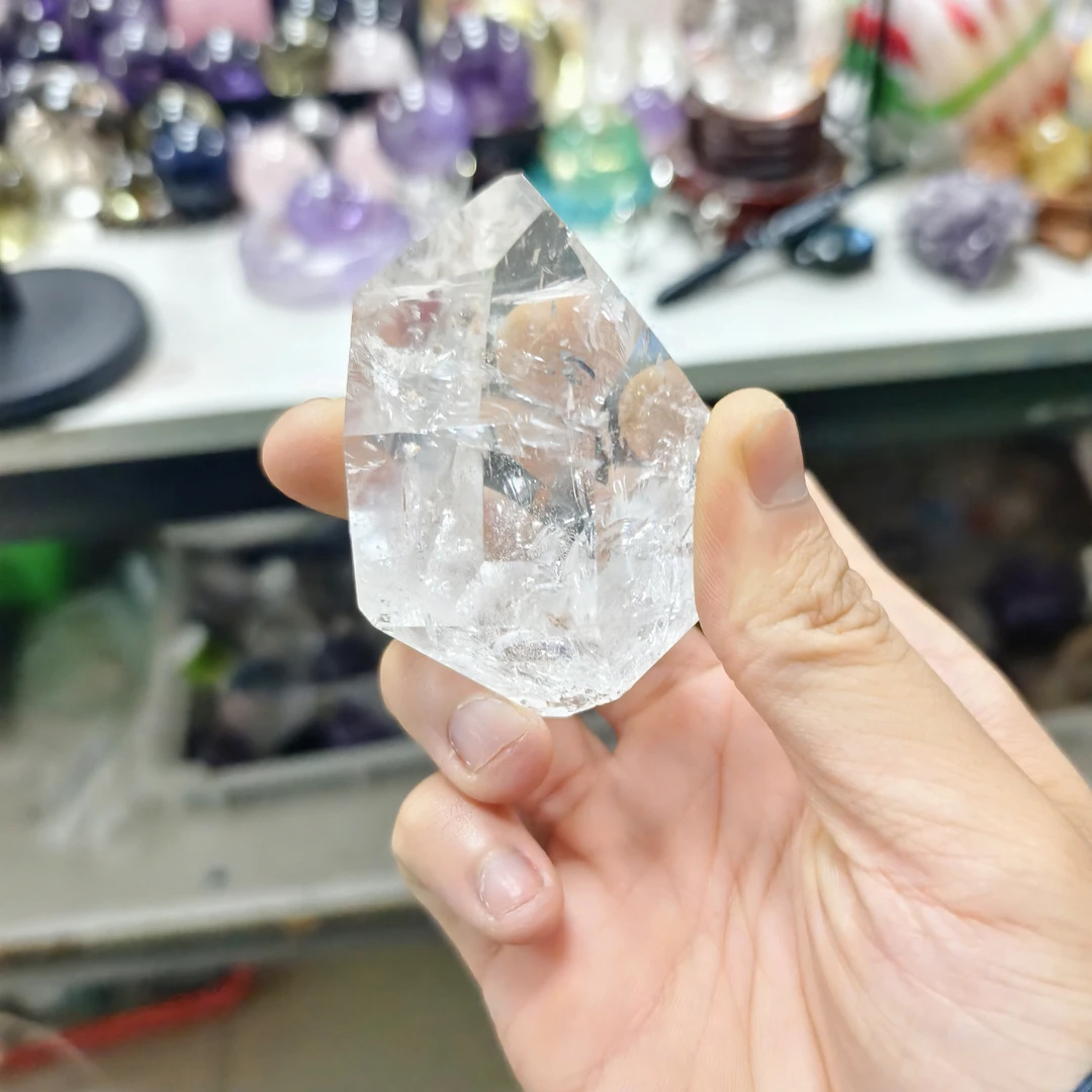 喜马拉雅白阿塞石头摆件随行