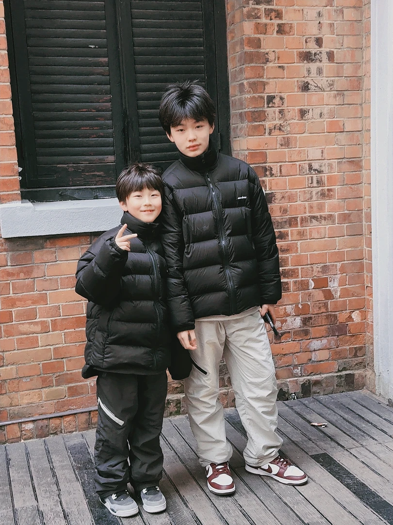 阿又冬季童装儿童男童中大童亲子立领宽松羽绒服99150D
