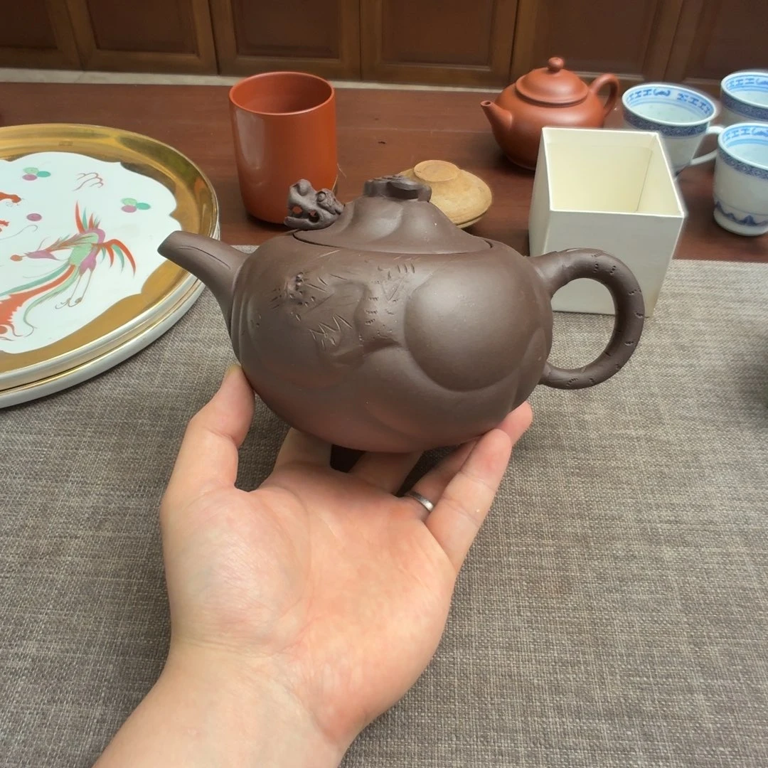 紫砂茶壶80年代鱼化龙壶