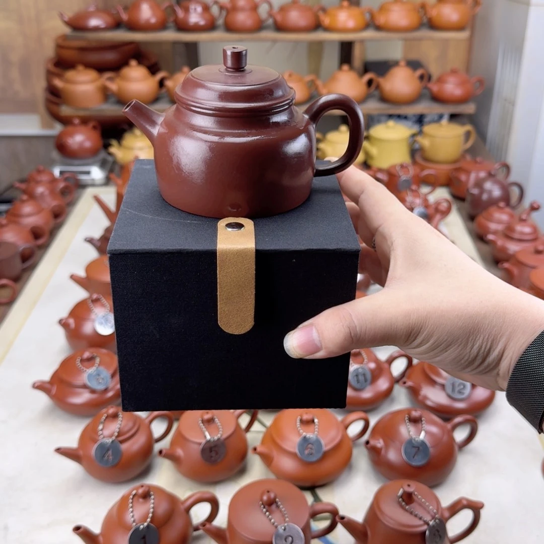紫砂茶壶200cc紫泥水磨德钟壶