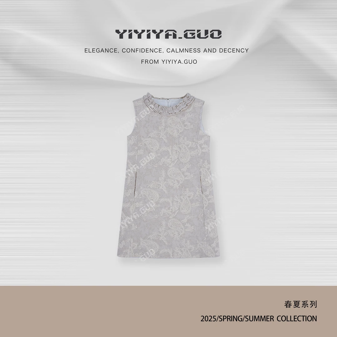 yiyiya.Guo艺艺吖【枝几】休闲时尚百搭腰果花连衣裙0680SS52