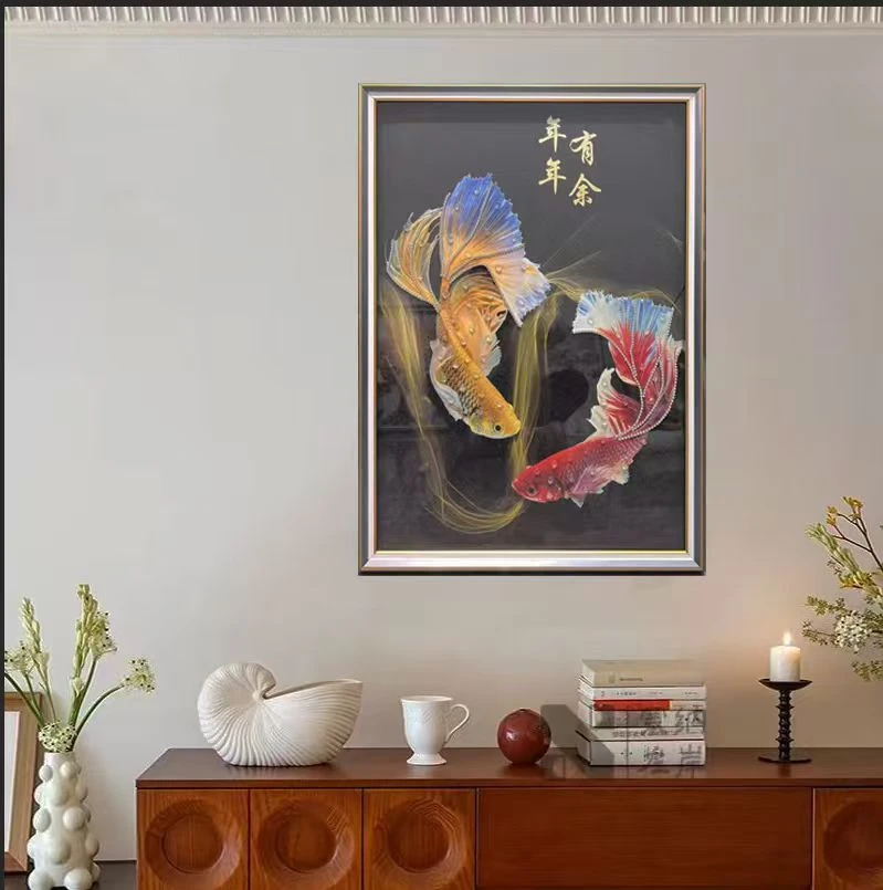 [喜宅家艺]Q401年年有余餐厅卧室走廊过道装饰画