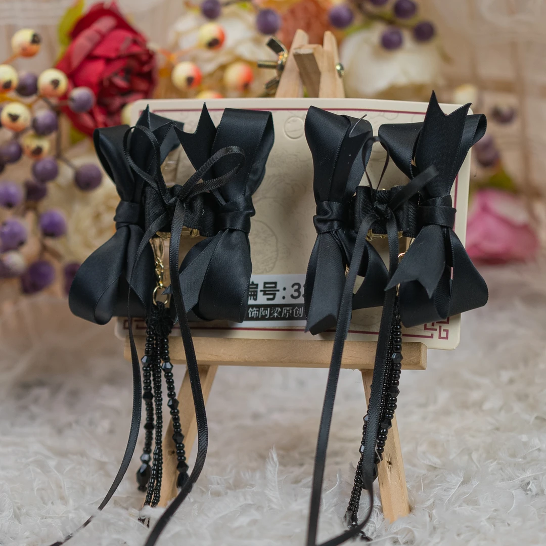 饰阿梁3387 小赫本抓夹黑色气质珍珠通用头饰成人女孩发夹发饰可