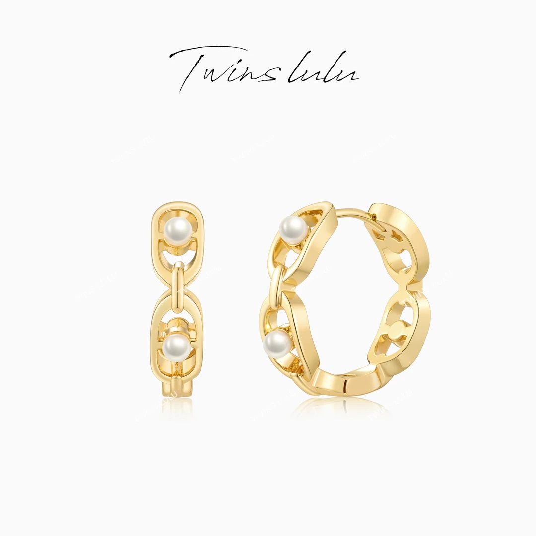 TWINS LULU出游夏上新首饰女款小众高级感猪鼻子珠珠耳环TSL2762