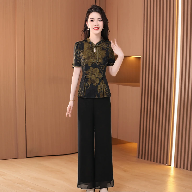 【两件套】19950梦晚夏季贵夫人优雅时尚洋气减龄修身收腰显瘦套装